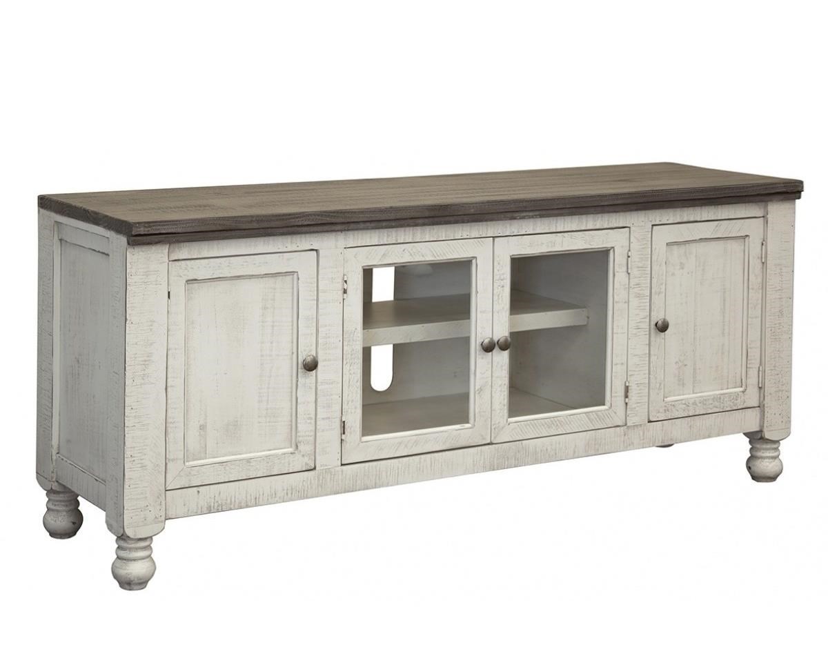 International Furniture Direct Stone Relaxed Vintage TV Stand with 2